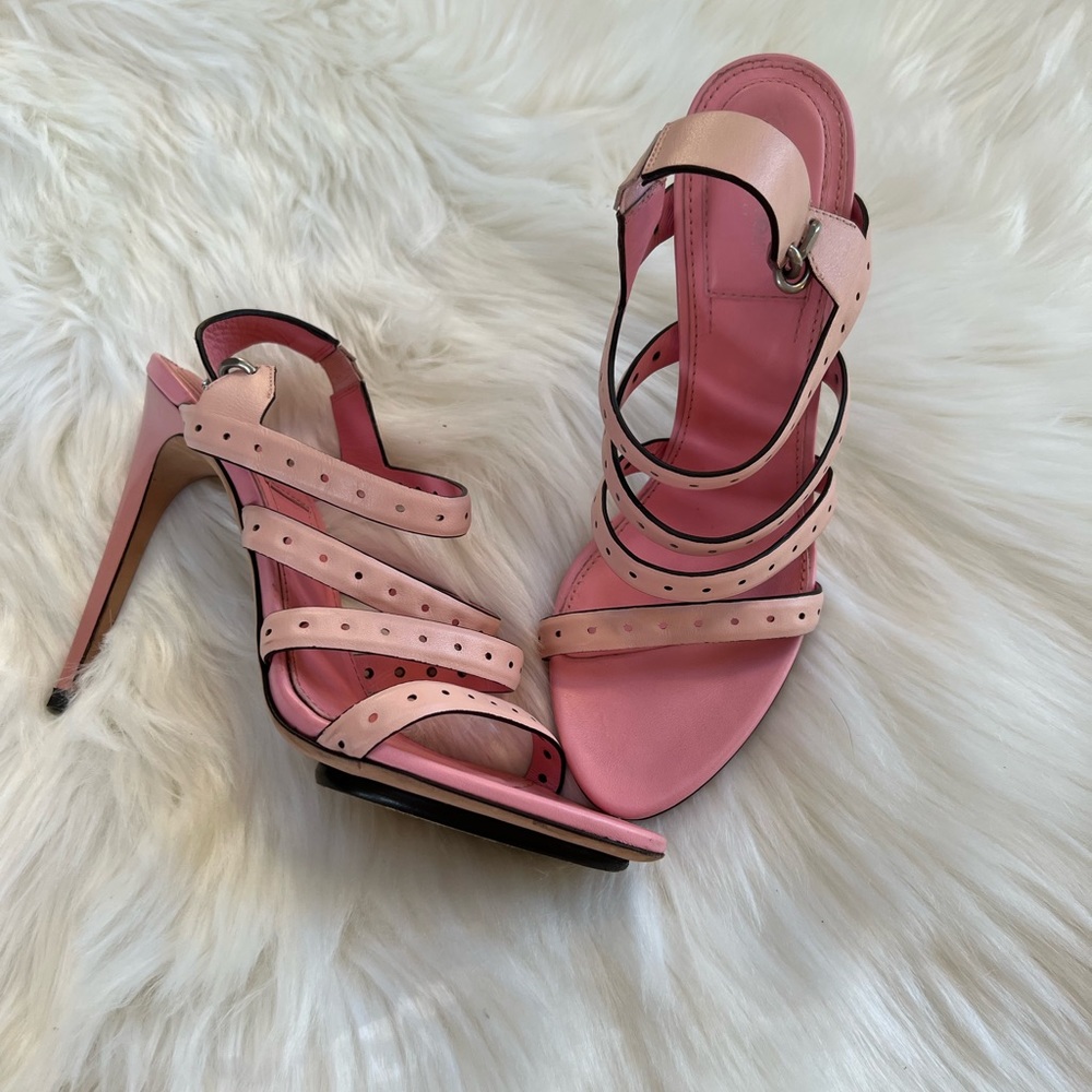 CALVIN KLEIN COLLECTION ITALY Pink Strappy leatheSANDALS HEELS US 6.5 size EU 37